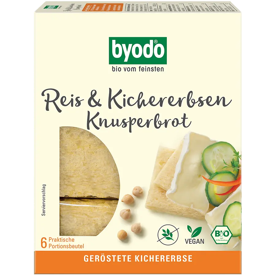 Byodo Knusperbrot Reis & Kichererbsen mit Meersalz Bio gf