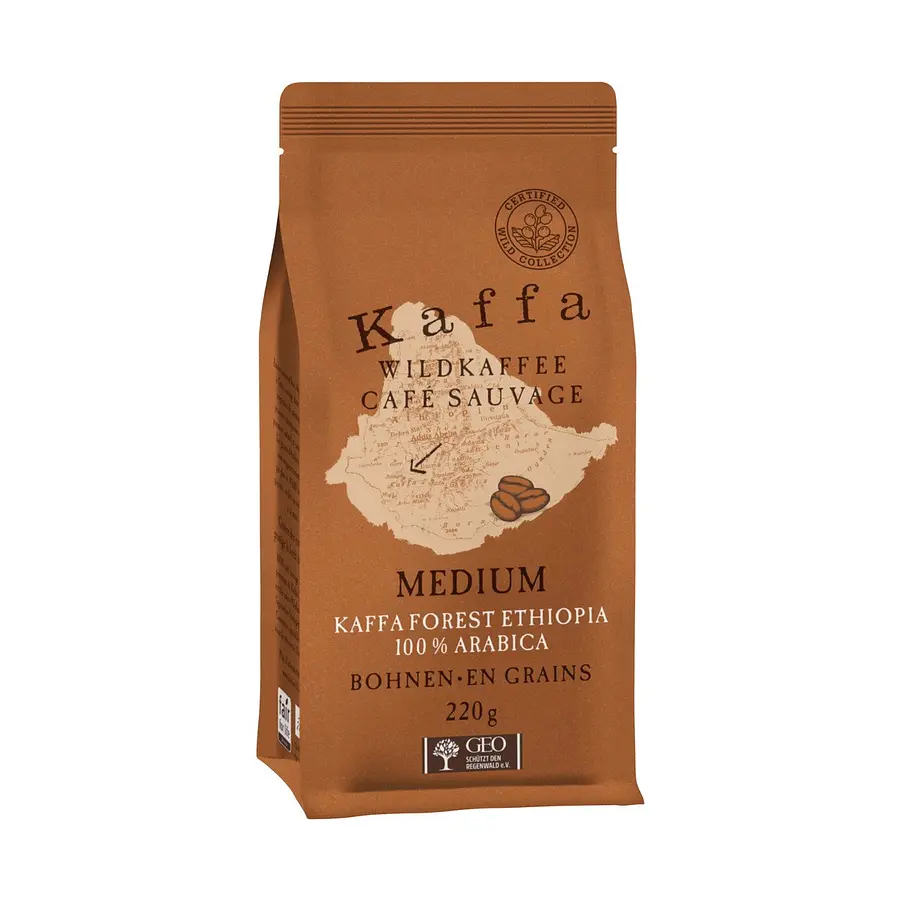 Kaffa Wildkaffee Medium Bohnen Bio fairtrade