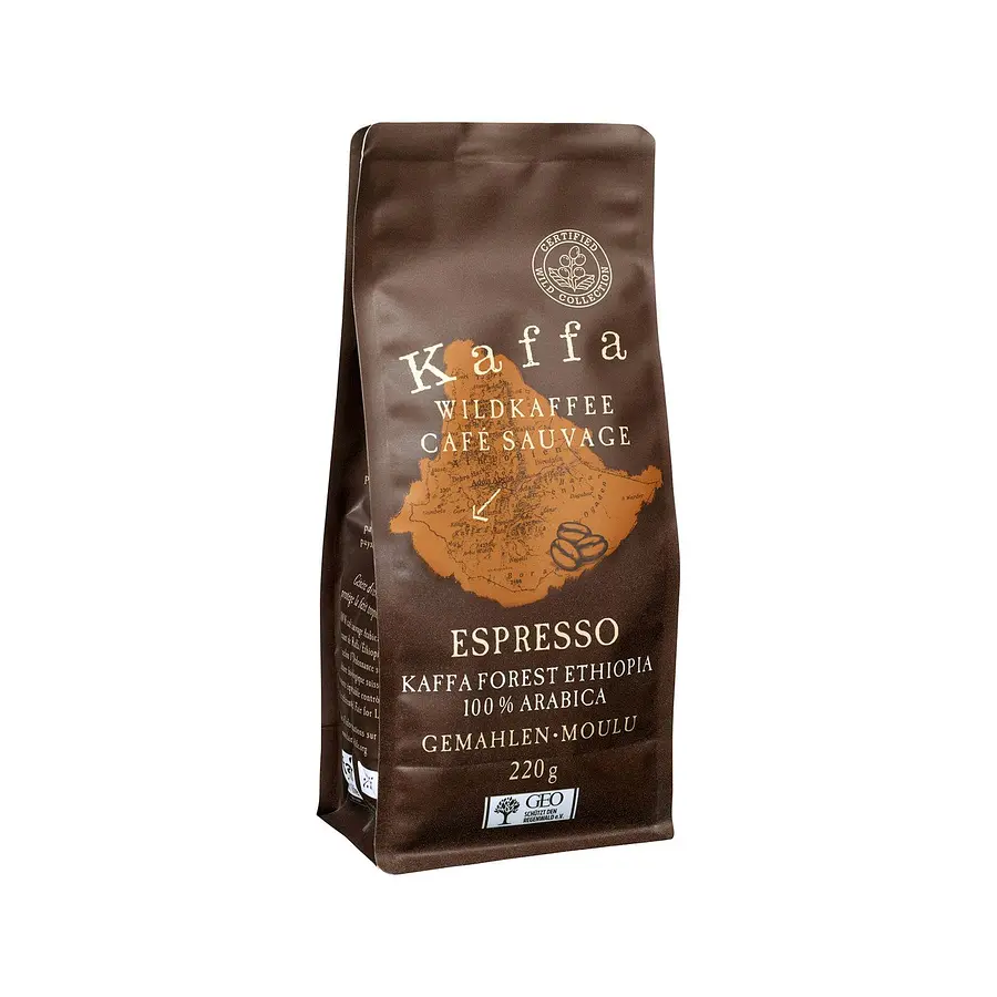 Kaffa Wildkaffee Espresso gemahlen Bio fairtrade