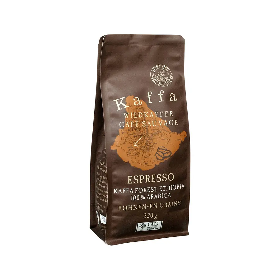 Kaffa Wildkaffee Espresso Bohnen Bio fairtrade