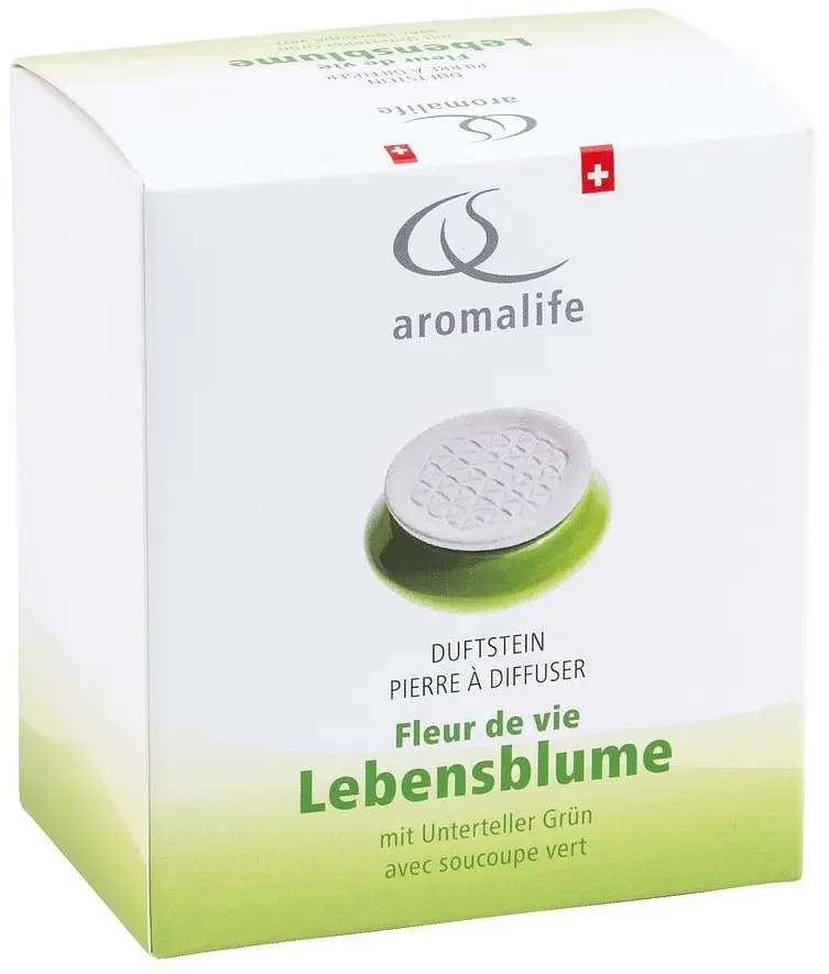 Duftstein Set Lebensblume & Unterteller grün
