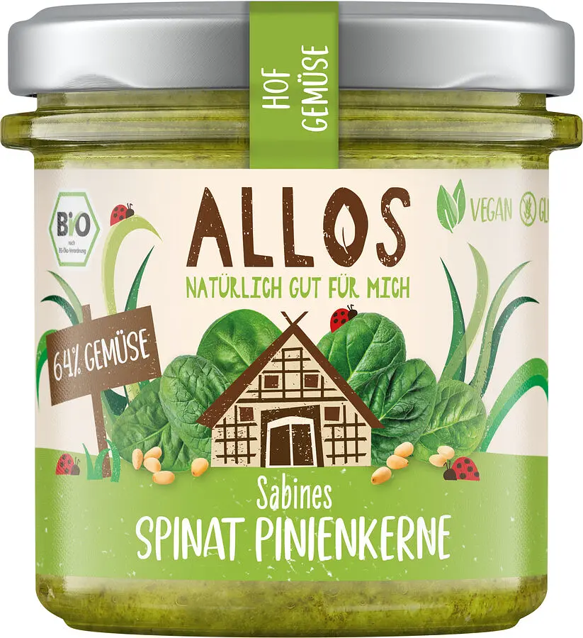 Allos Hof Gemüse Spinat-Pinienkerne Bio vegan