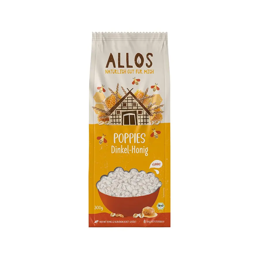 Allos Dinkel Honig Poppies Bio