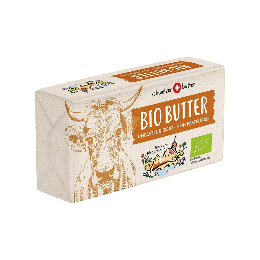 Biedermann Butter unpasteurisiert BioK