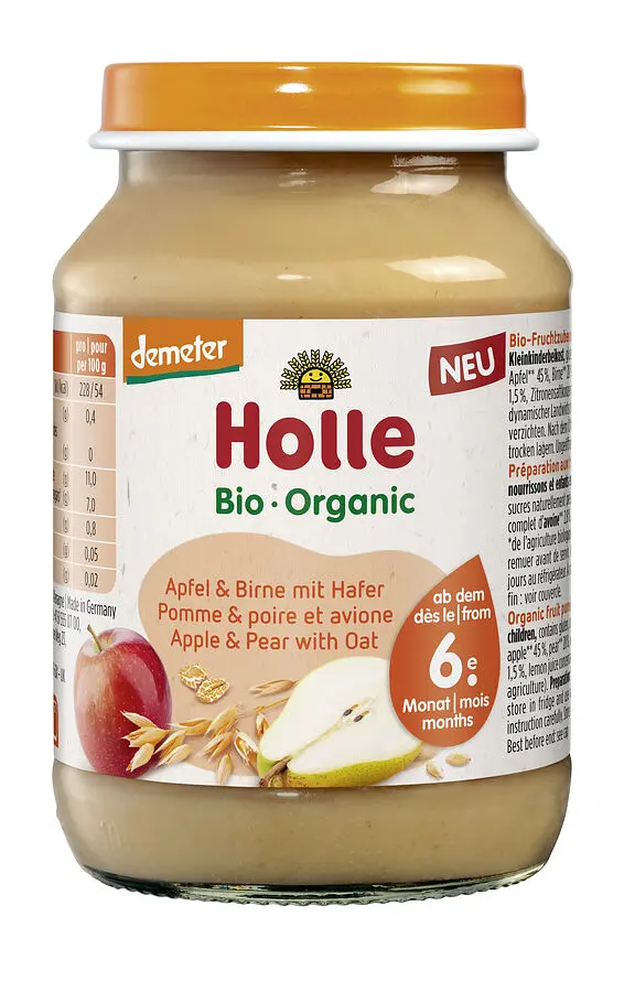 Holle Apfel Birne Hafer Glas Demeter