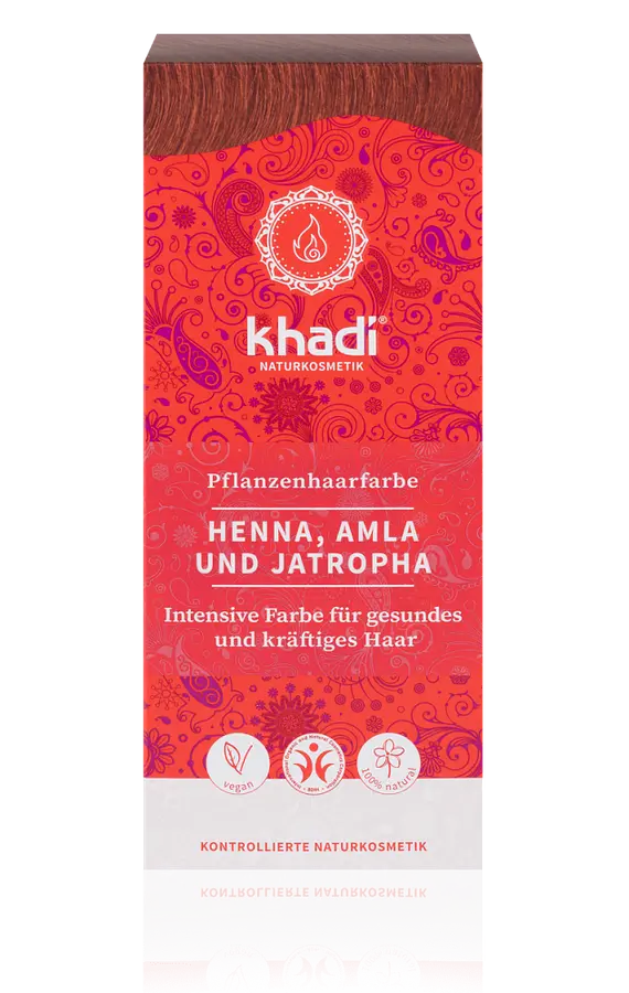 Khadi Pflanzenhaarfarbe Henna Amla Jatropha