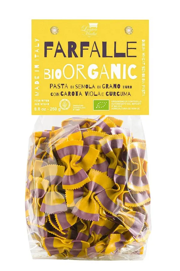 L'antica Madia Farfalle mit Kurkuma und violetter Karotte 250g Bio