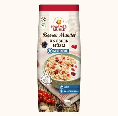 Hammermühle Beeren Mandel Knusper-Müsli Bio gf
