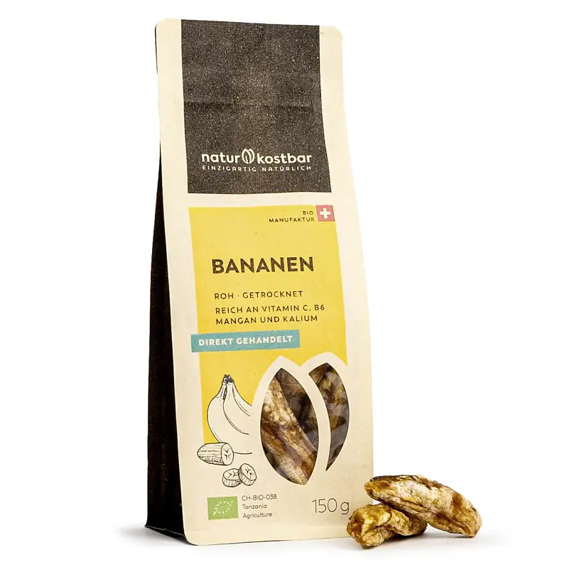 Naturkostbar Bananen am Stück Bio vegan roh