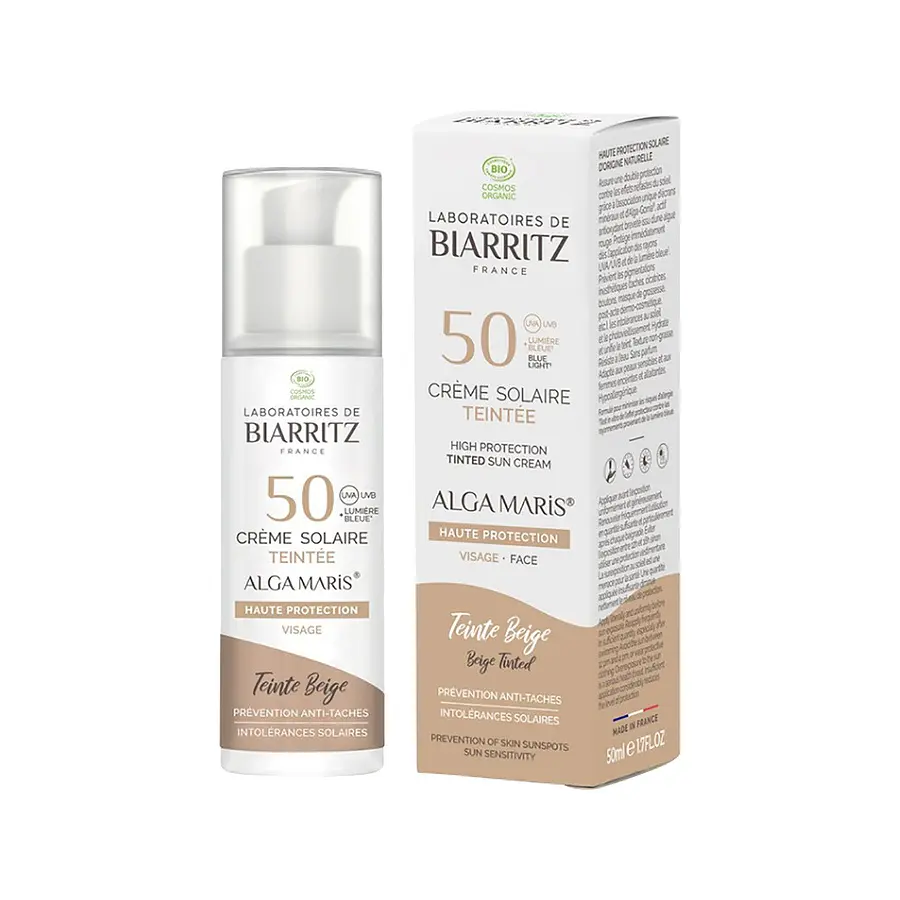 Laboratoires De Biarritz Algamaris getönte Sonnencreme Gesicht LSF50 beige