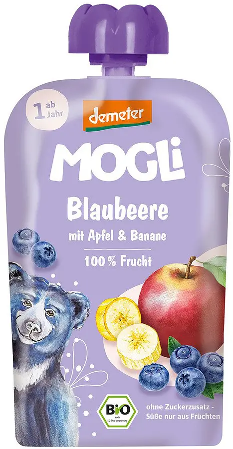 Mogli Quetschi Apfel Blaubeere Banane Demeter