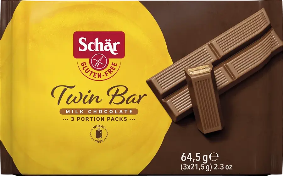 Schär Twin Bar Snack Schokolade 3x21.5g konv gf