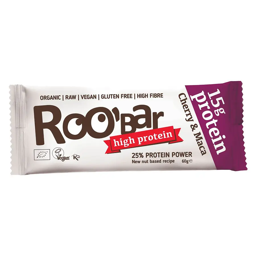 Roobar Protein Riegel Cherry & Maca Bio roh vegan
