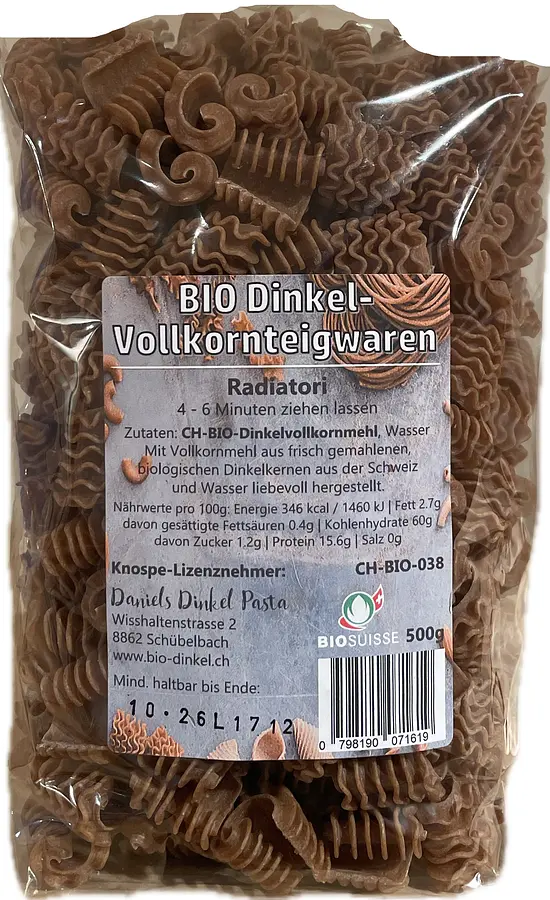 Daniels Dinkel Pasta Radiatori Bio