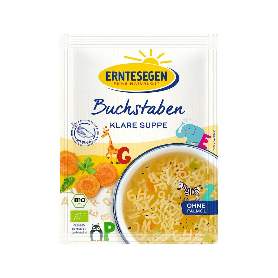 Erntesegen Buchstaben Klare Suppe Bio