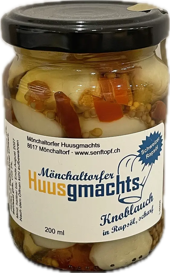 Senftopf Eingelegter Knoblauch