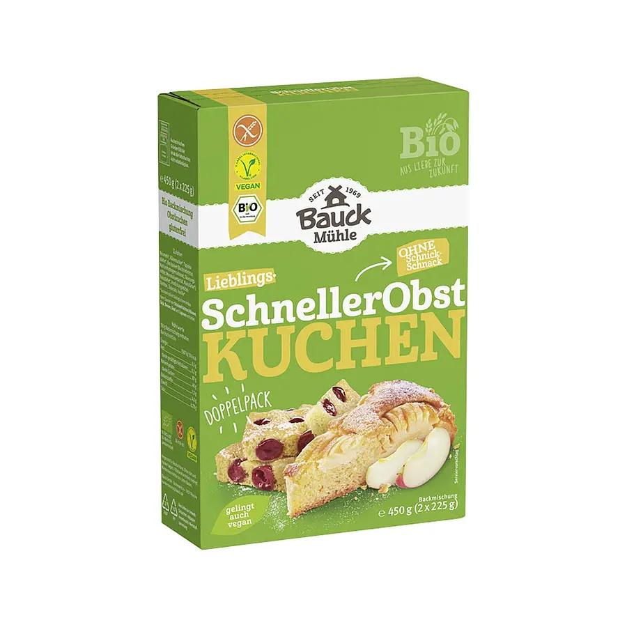 Bauck Backmischung schneller Obstkuchen Bio gf