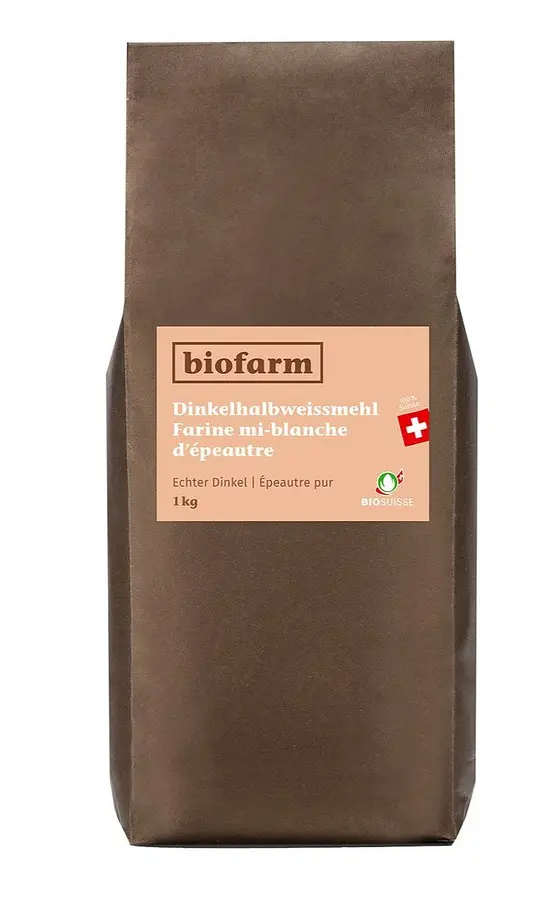 Biofarm Dinkelhalbweissmehl 1kg CHBioK