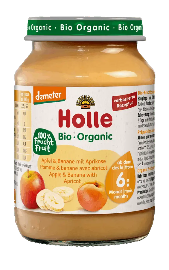 Holle Apfel Banane Aprikose Glas Demeter