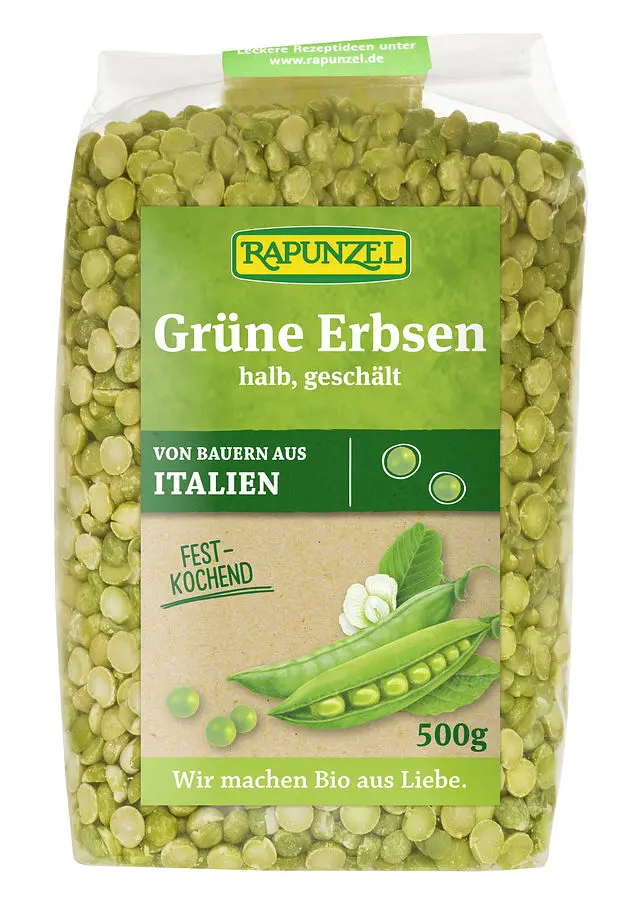 Rapunzel Erbsen grün halb EU Bio