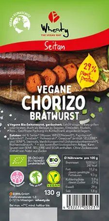 Bratwurst Vegane Chorizo Bio