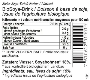 Sojadrink Nature Ungesüsst Bio, 1 l