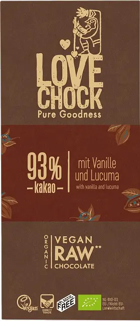 Lovechock Schokolade 93% Kakao RAW Bio