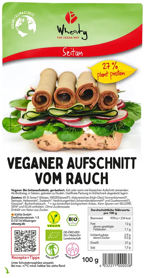 Aufschnitt Vegane Slices vom Rauch Bio