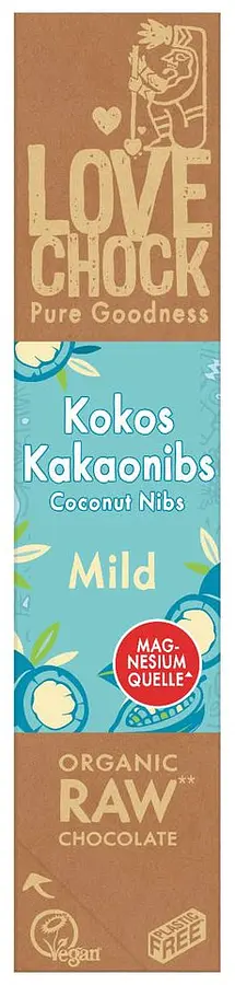 Riegel Lovechock Creamy Kokos-Kakaonibs RAW Bio
