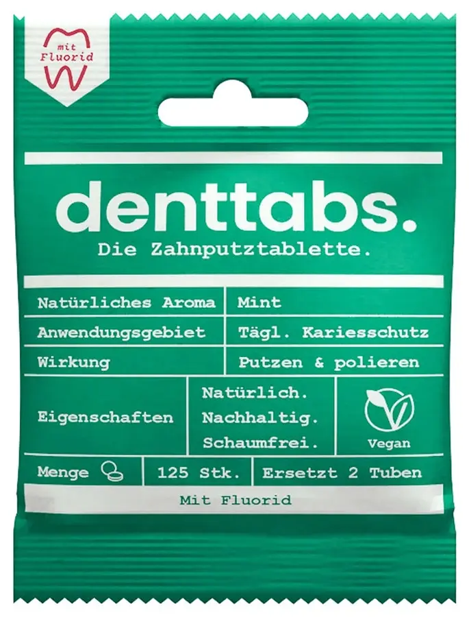 Zahnputztabletten Denttabs Fluorid Beutel Tabletten