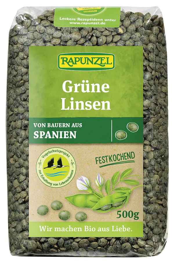 Linsen Grün Rohkostqualität Bio