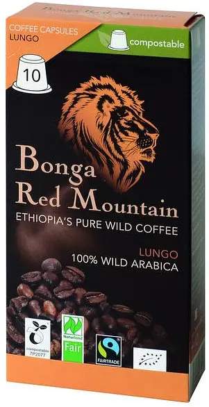 Kaffee Wildkaffee Bonga Kapseln Lungo kompostierbar Bio