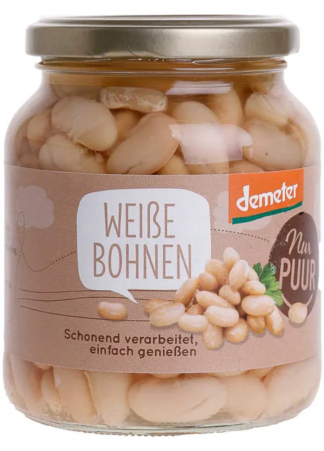 Weisse Bohnen Glas Demeter