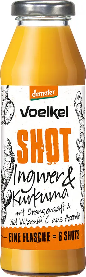 Shot Ingwer & Kurkuma, Orangensaft Demeter