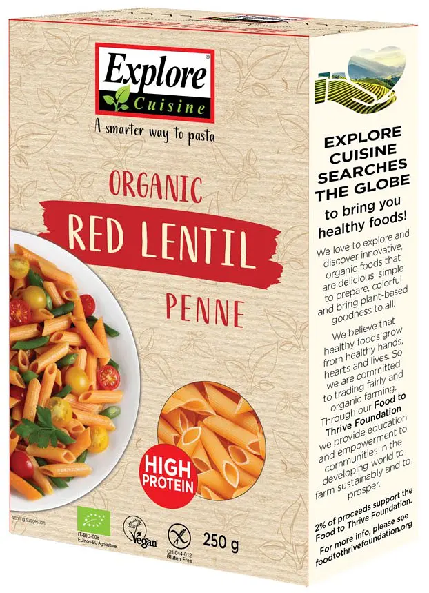 Pasta Explore Cuisine Penne aus roten Linsen Bio
