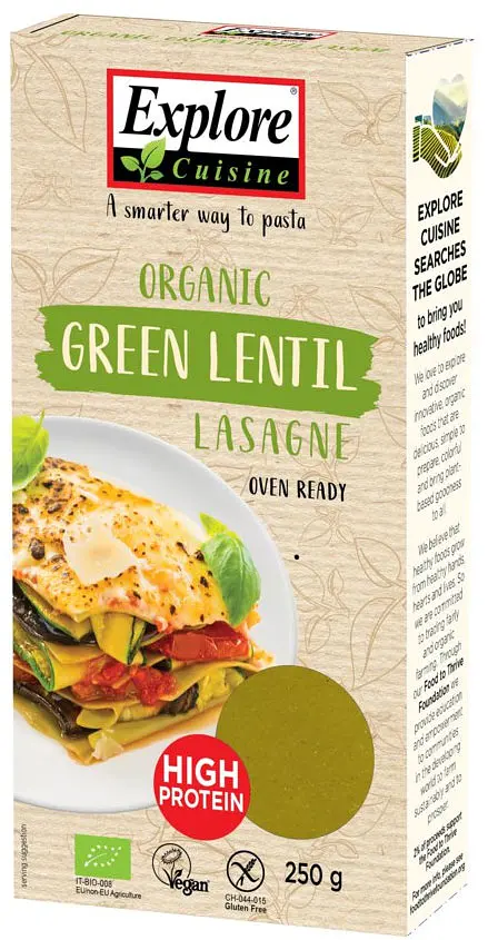 Lasagne Explore Cuisine aus grünen Linsen Bio
