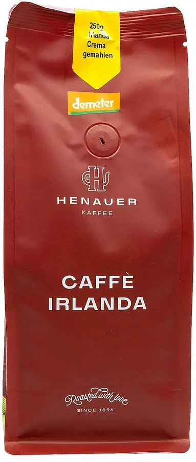Kaffee Caffè Irlanda CREMA gemahlen Henauer Demeter