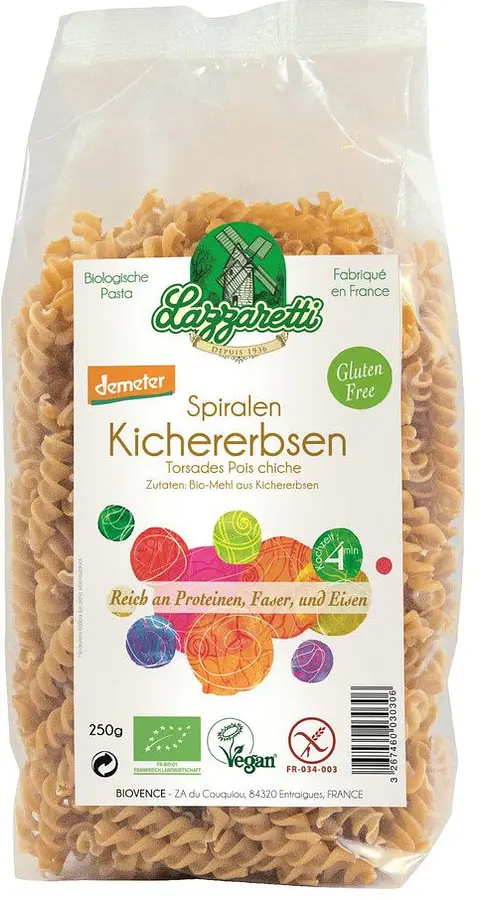 Pasta Lazzaretti Kichererbsen Teigwaren Demeter
