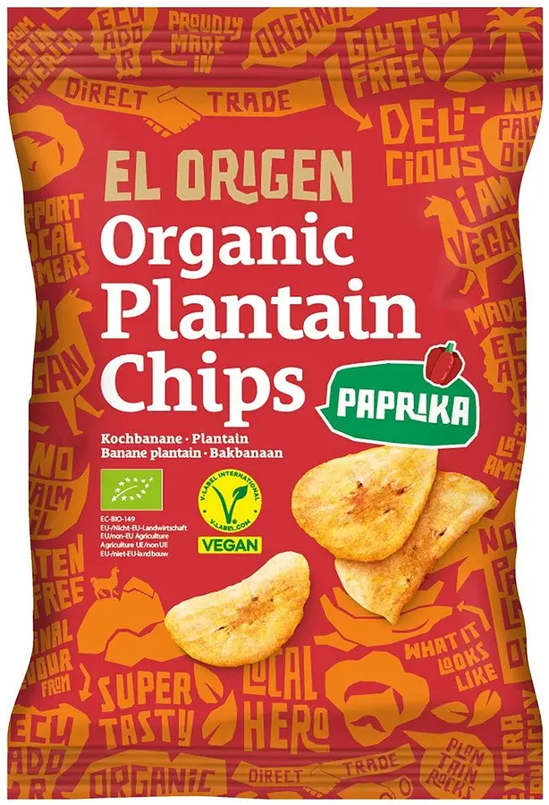 Kochbananen Chips Plantain Paprika Bio