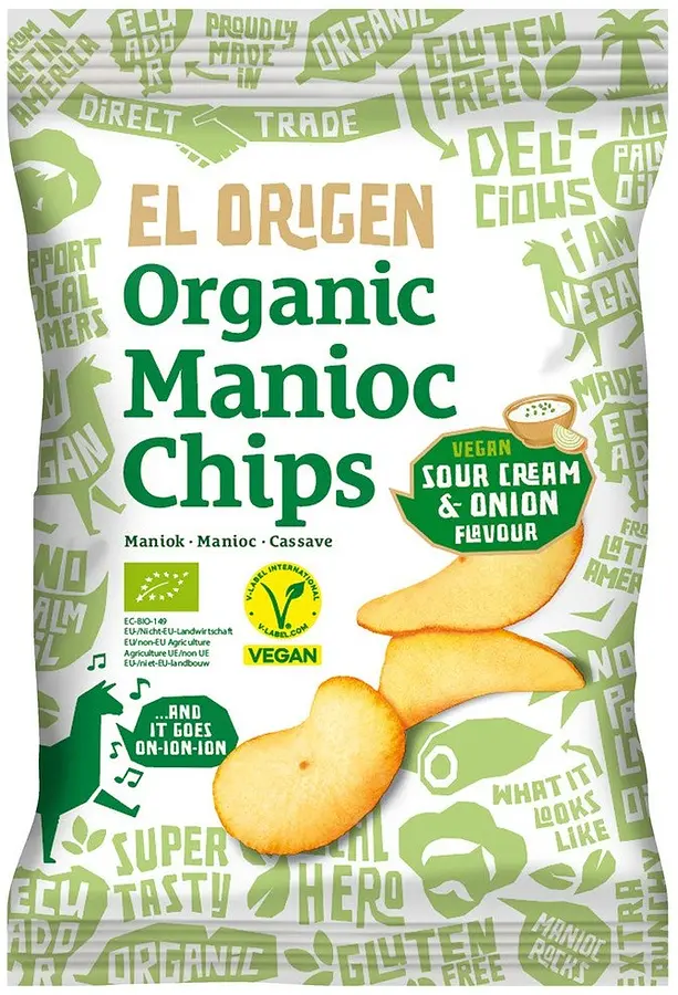 Maniok Chips Sour Cream & Onion Bio