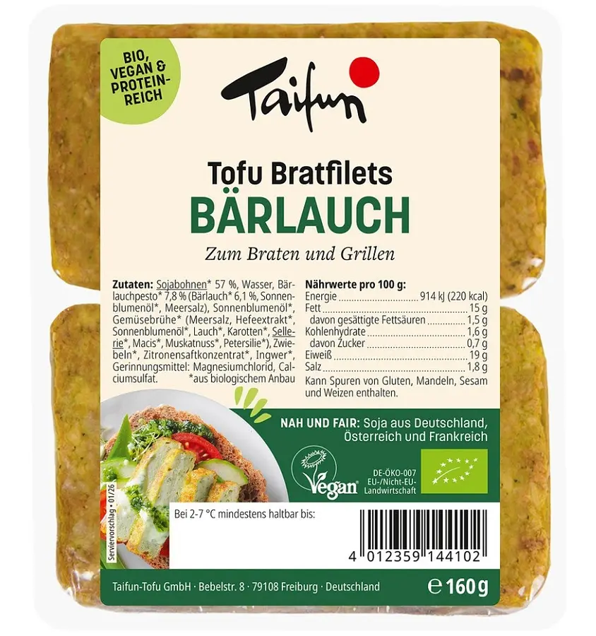 Bratfilets Tofu Bärlauch Bio