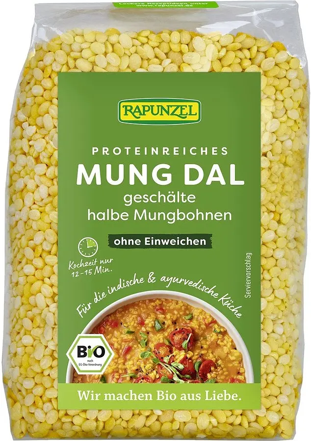 Mung Daal Mungbohnen halb, geschält Bio