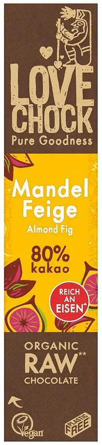 Riegel Lovechock Mandel Feige 80% Kakao Bio