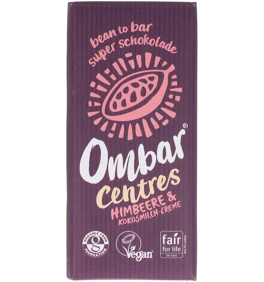 Ombar Centres Schokolade Kokosmilch & Himbeere Bio