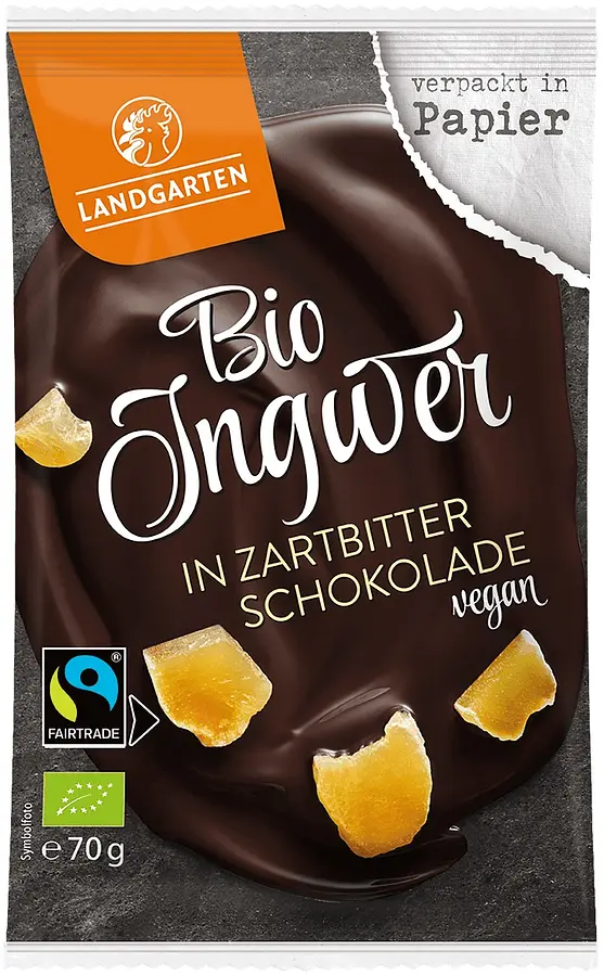 Ingwer in Zartbitter-Schokolade Bio