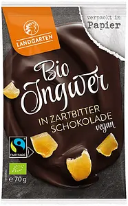 Ingwer in Zartbitter-Schokolade Bio, 70 g
