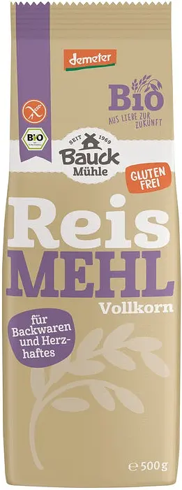 Reismehl Vollkorn glutenfrei Demeter