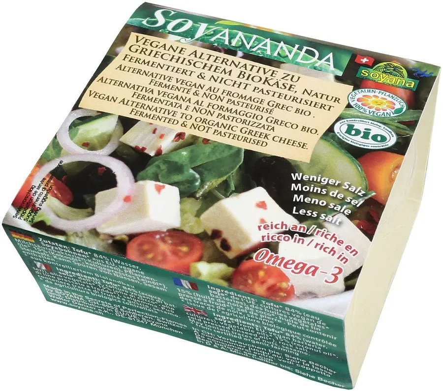 Vegane Alternative zu griechischem Käse nature Bio