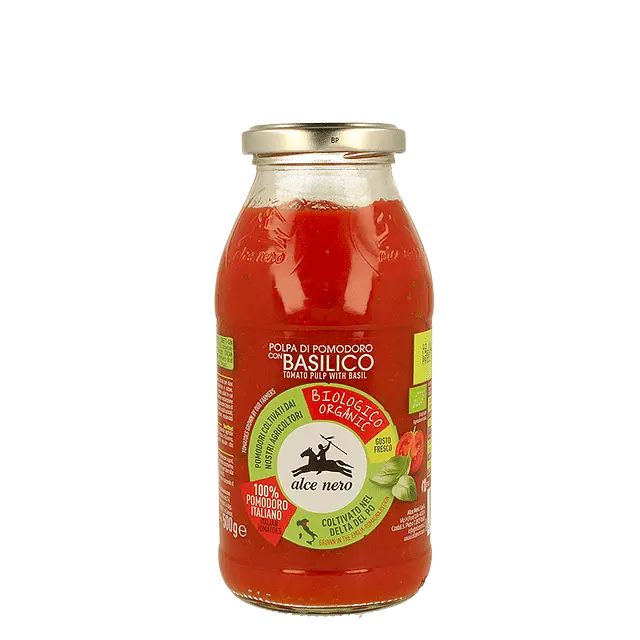 AlceNero Tomaten Pulpe mit Basilikum Bio