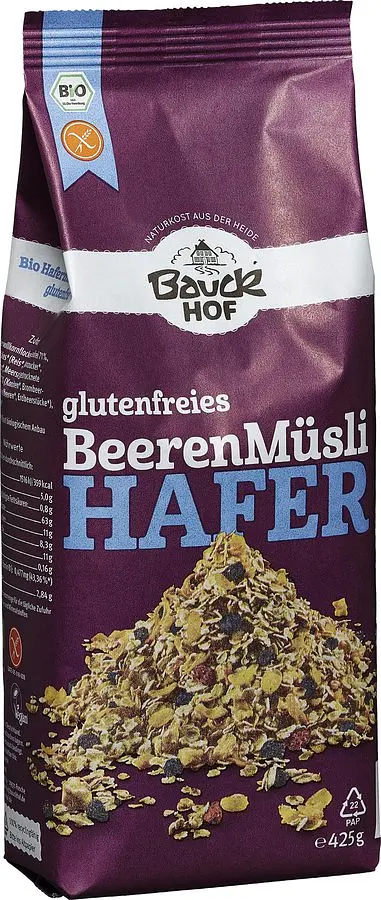 Bauck Müesli Hafer mit Beeren Bio gf